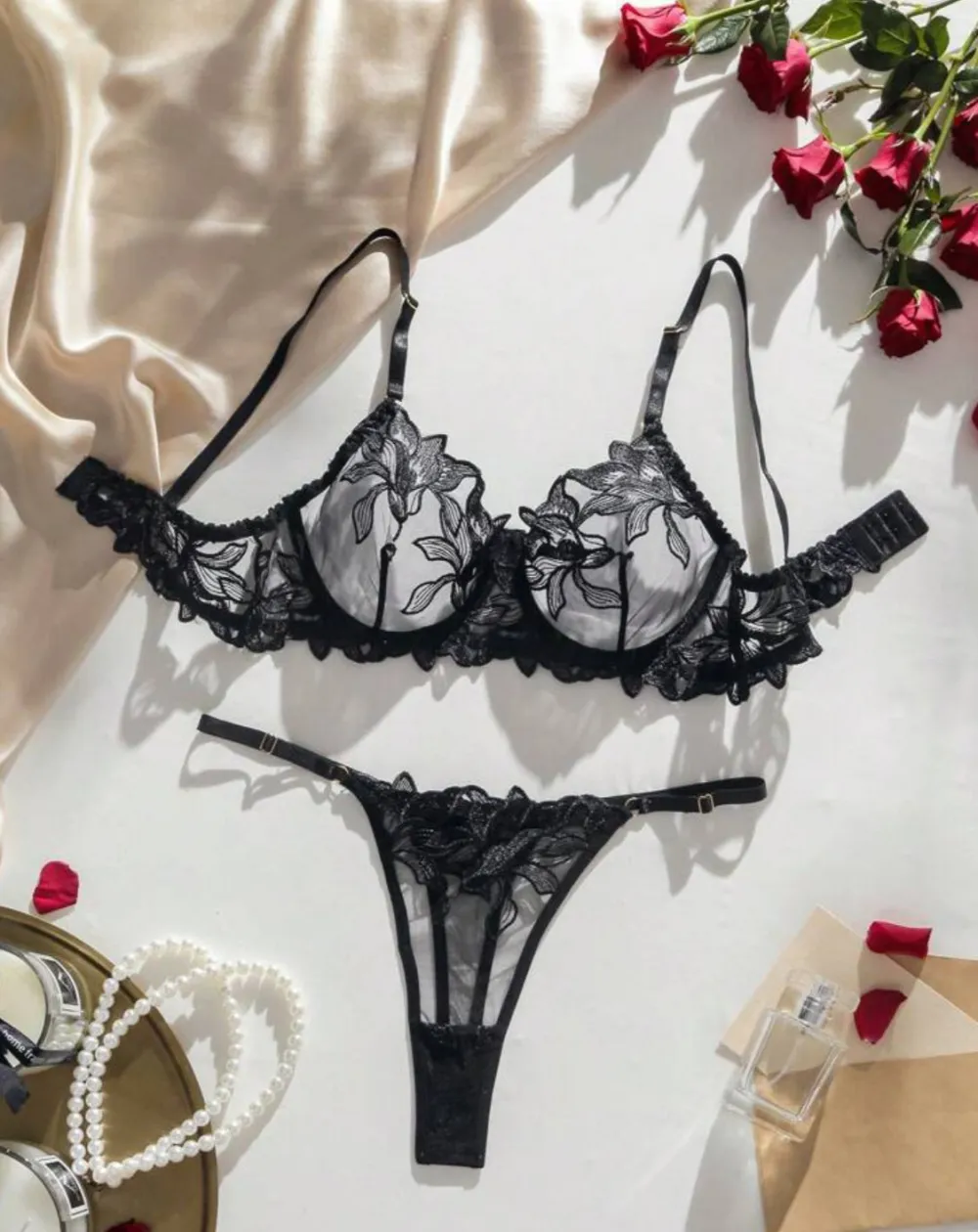 Refined Embroidered Lingerie Set