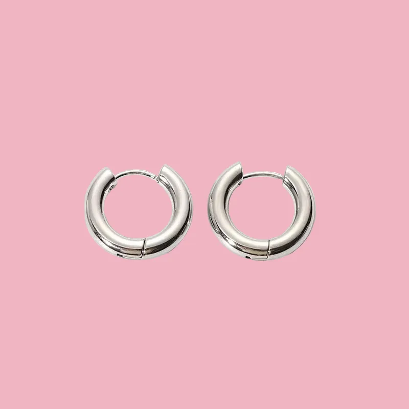 Round Smooth Hoop Earrings