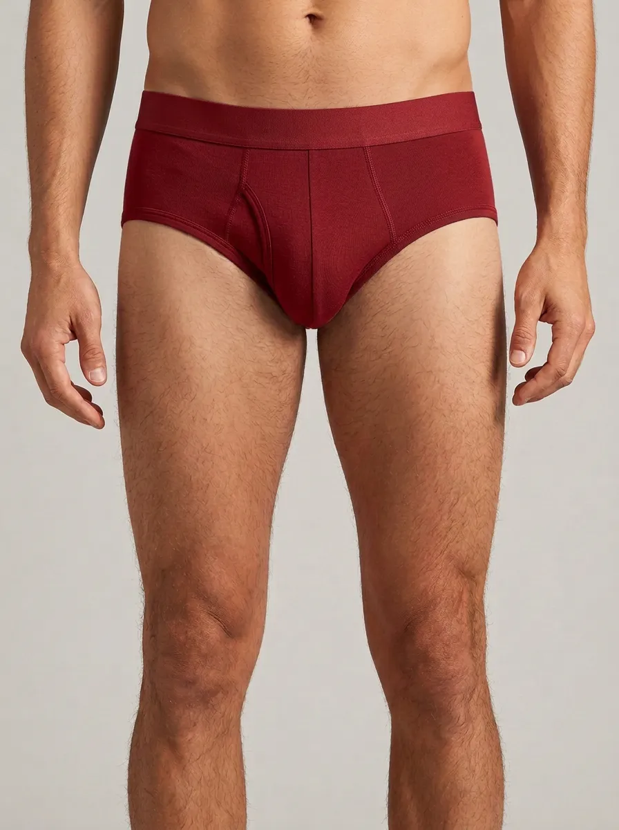 Men's Solid Charcoal Cotton Printed Briefs
