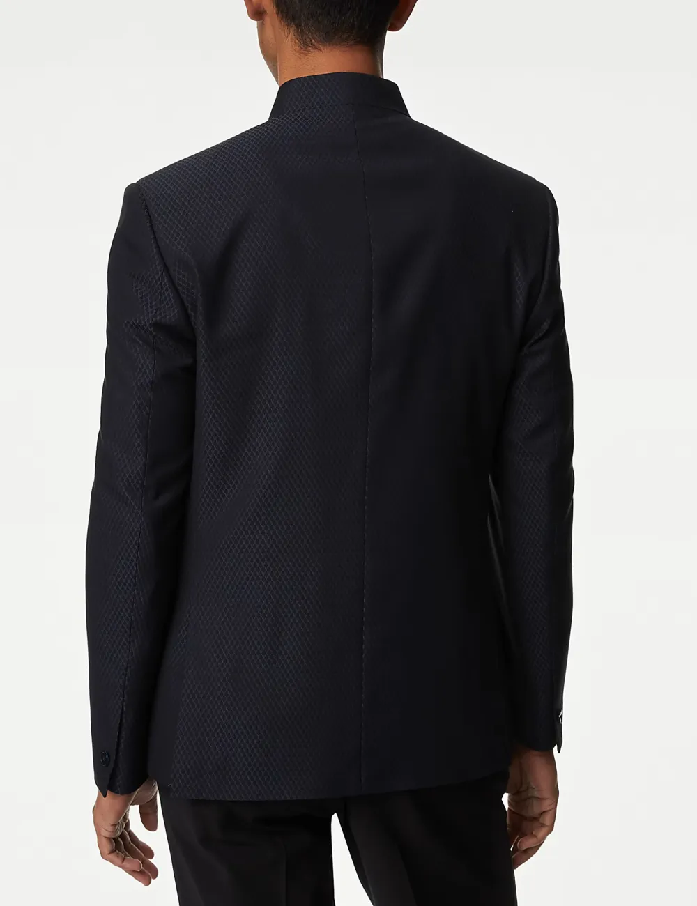Black Textured Jacquard Jacket