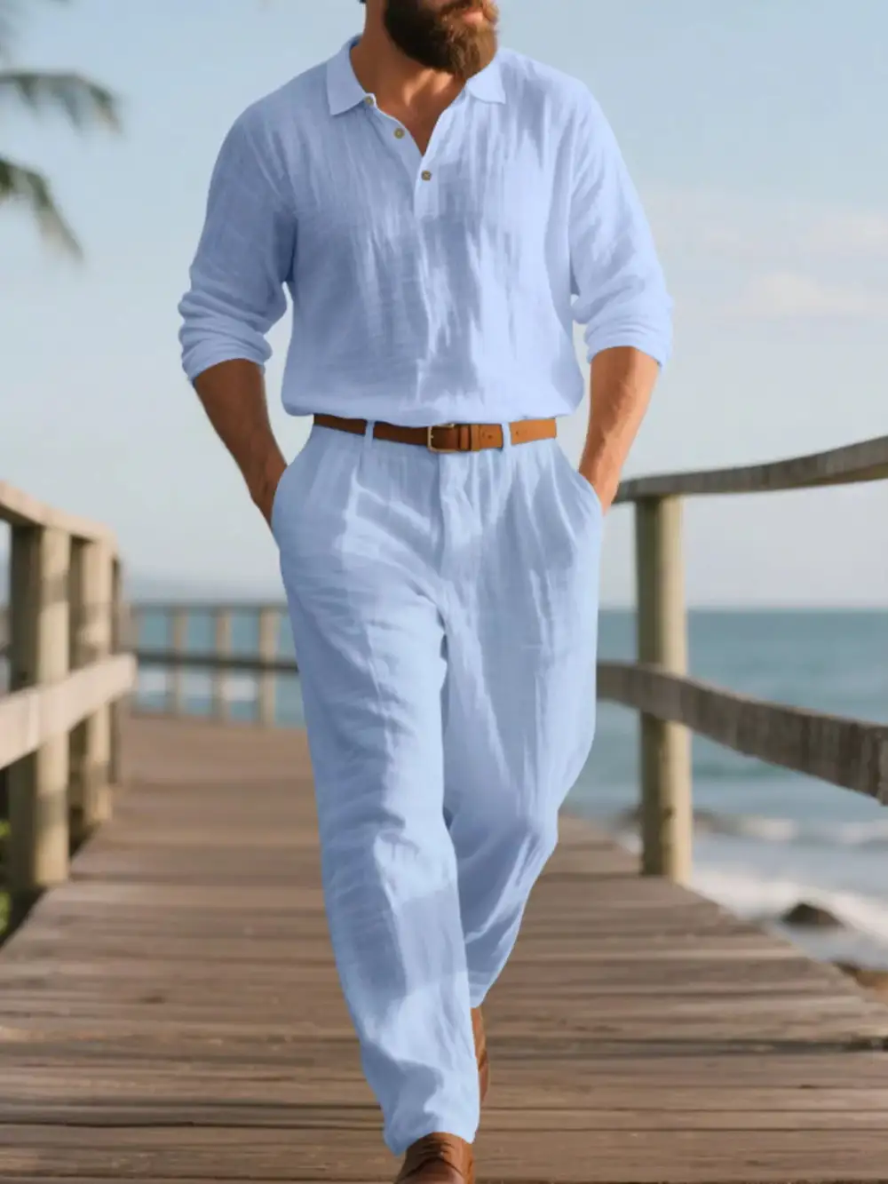 Refined Men's Full Size Long Sleeve Top and Pants
