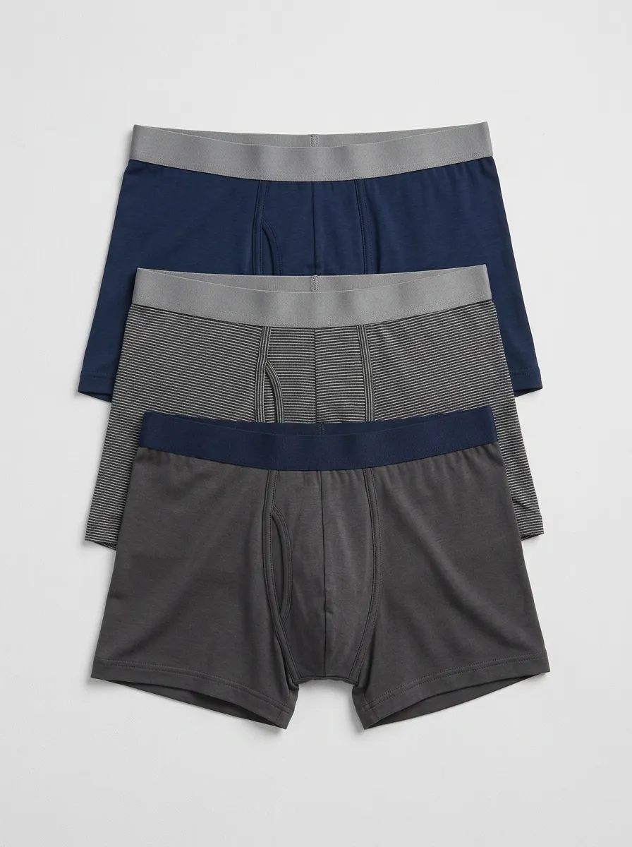 Men's Everyday Comfort Striped and Solid Printed Boxer Briefs
