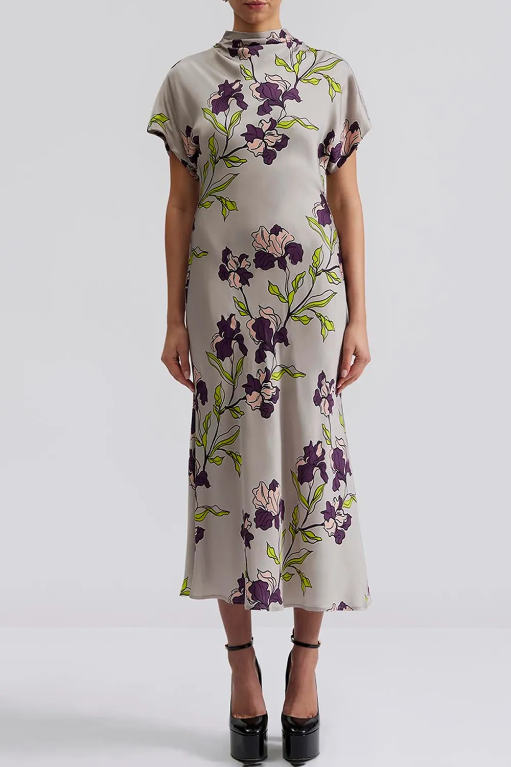 Mock Neck Sleeveless Midi Dress