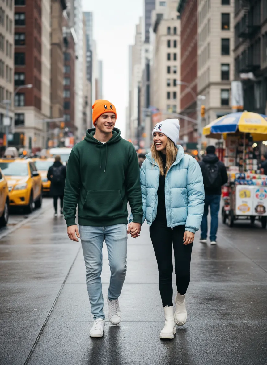 🧢 Cute Cartoon Embroidery Beanie Hat  Soft · Warm · Stylish — Perfect for Fall & Winter