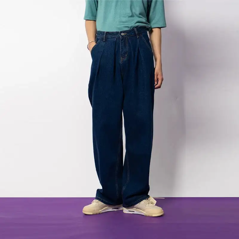 Cloudwash Pleated Barrel-Leg Jeans