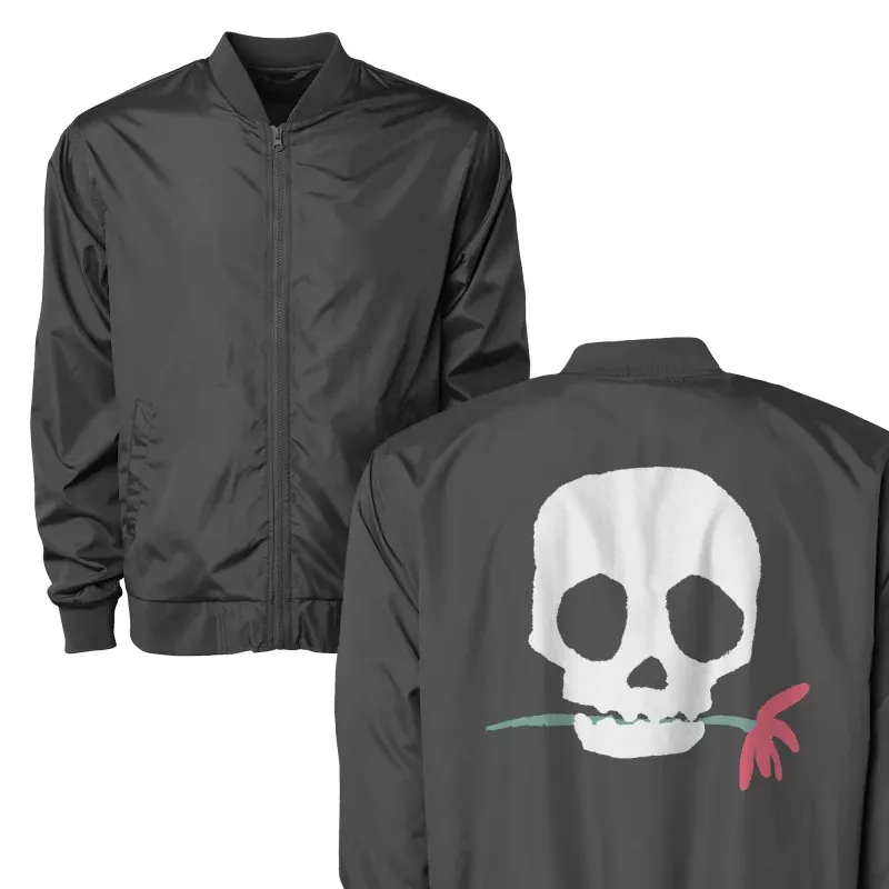 Artistic Skull with Rose Graphic Jacket
