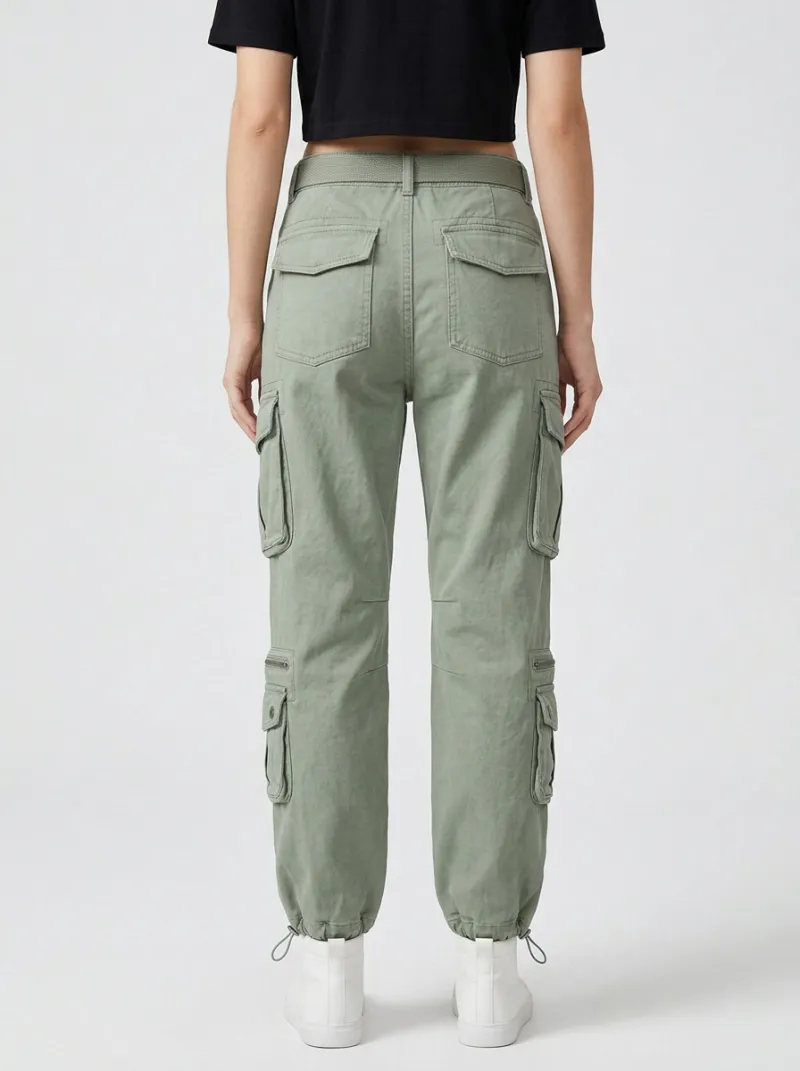 Core Utility Style Multi Pocket Detail Women's Multi Pocket Cargo Pants