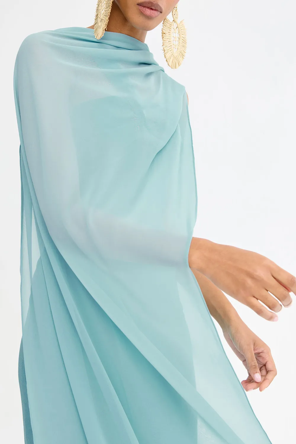 Light Blue Solid Color Shawl