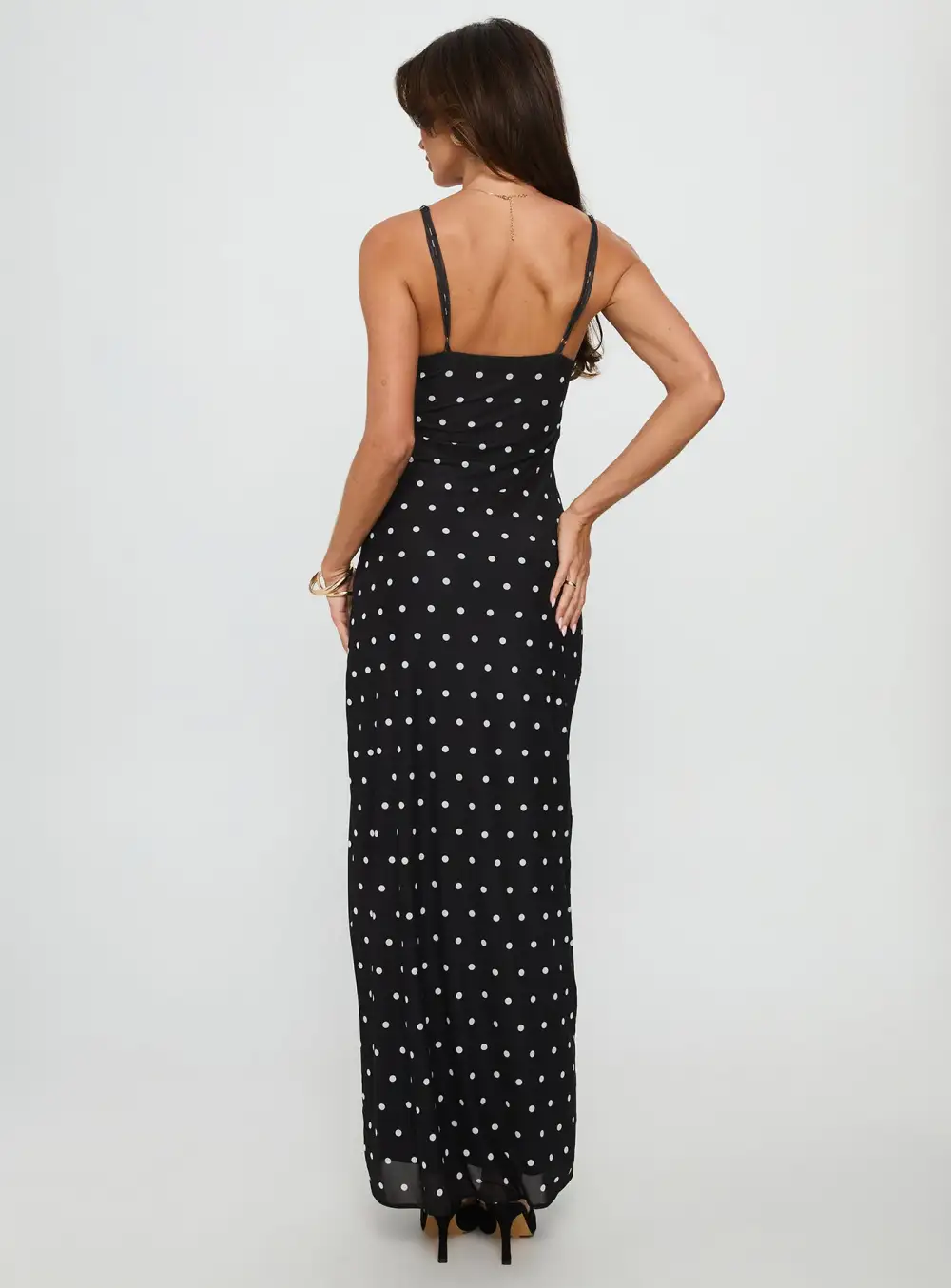 Satin Finish Ruched Maxi Dress