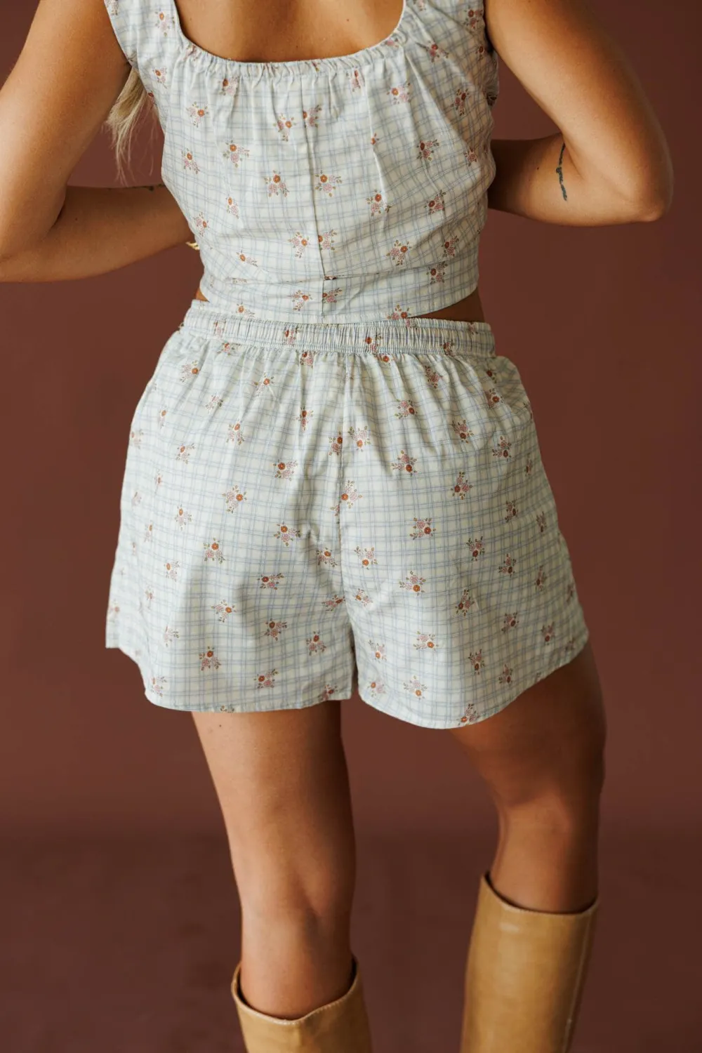 Cotton Floral Print Casual Shorts