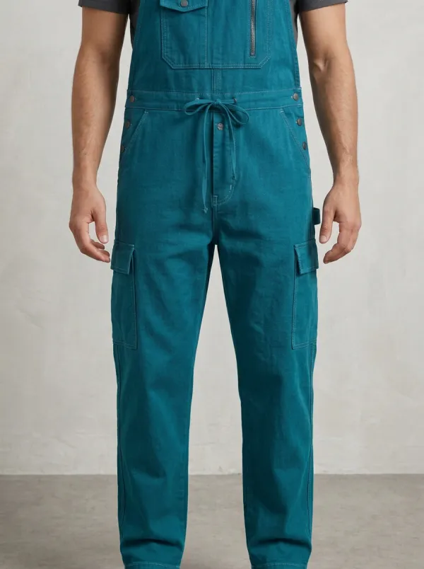 Men's Casual Utility Cargo Bib Overalls