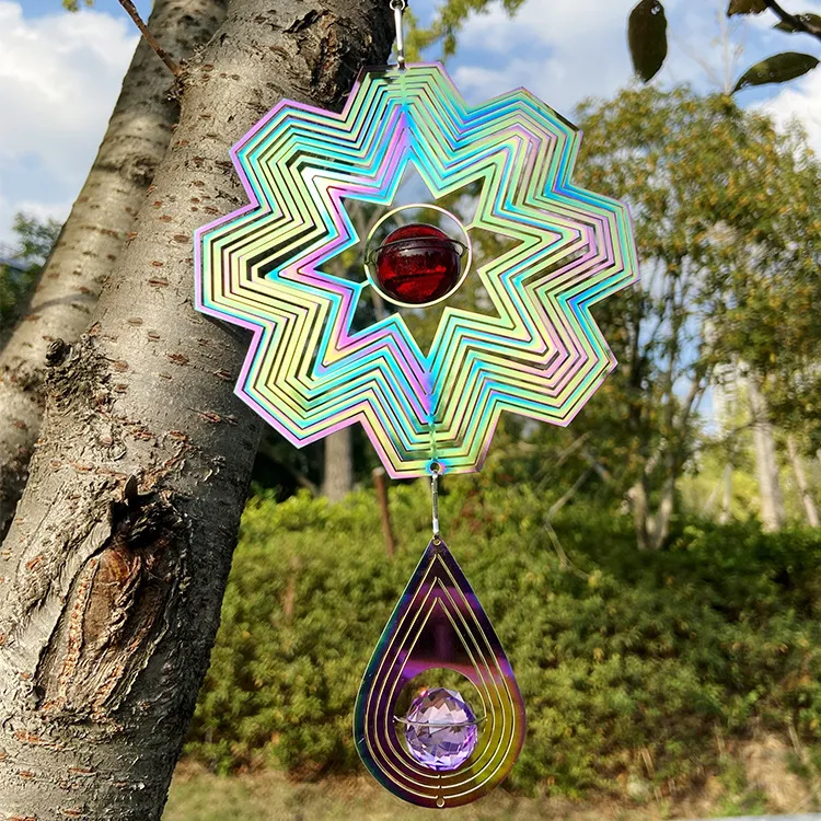 🎉 2025 Hot Sale - 6 INCH 3D Rotating Mandala Wind Chime