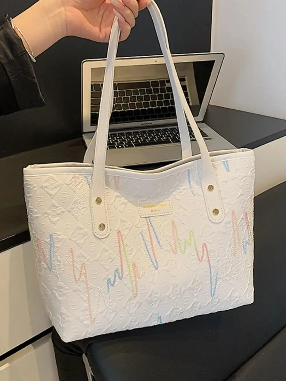 Faux Leather Tote Bag