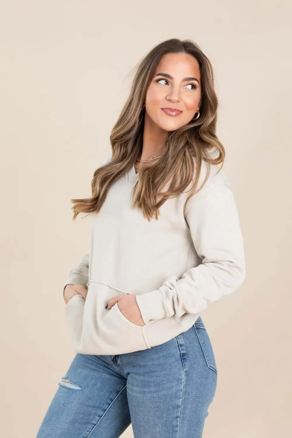 🔥Your Favorite Is Back! Pigment Dyed Cozy Campfire V-Neck Sweatshirt