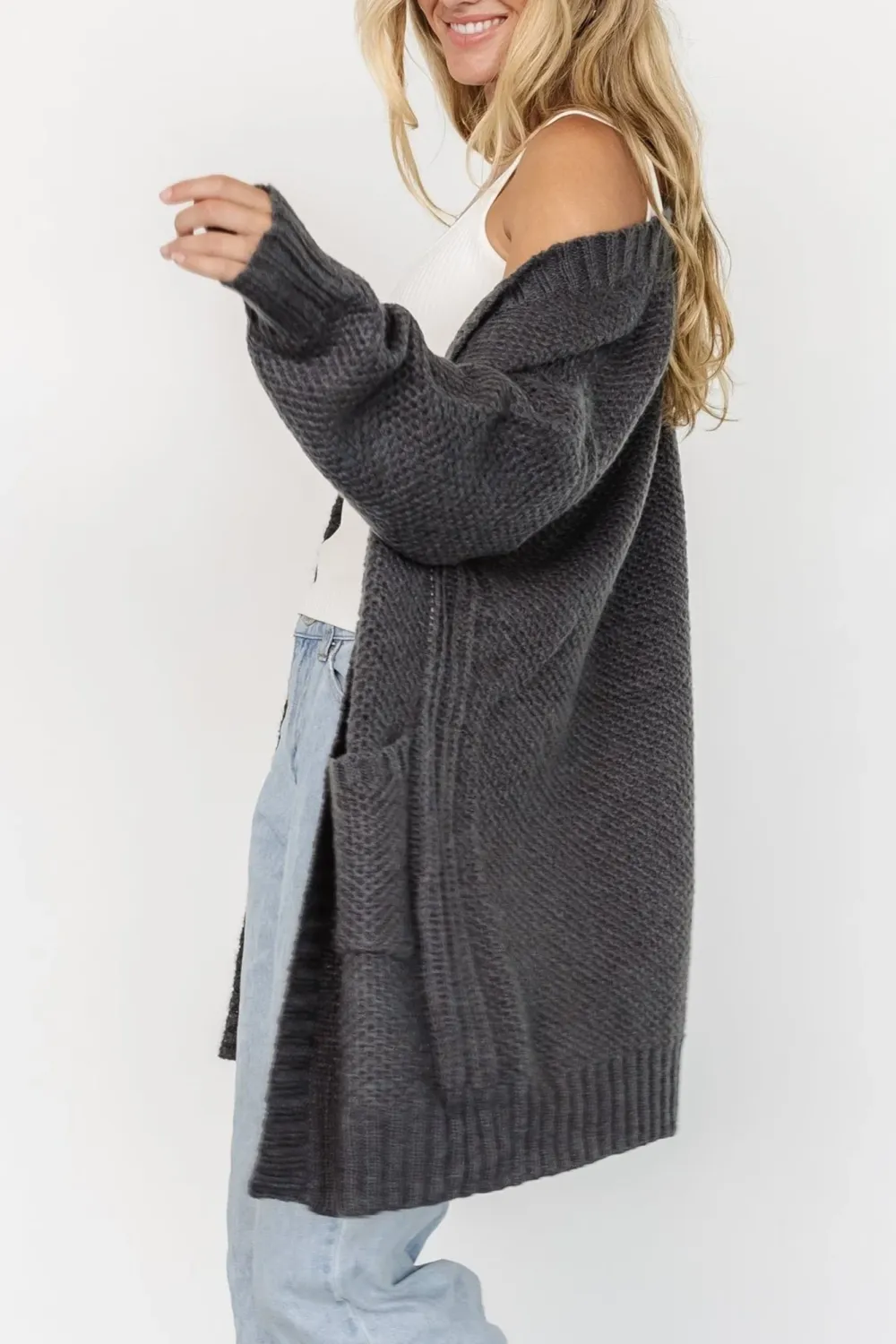 Minimalist Temperament Charcoal Knitted Top