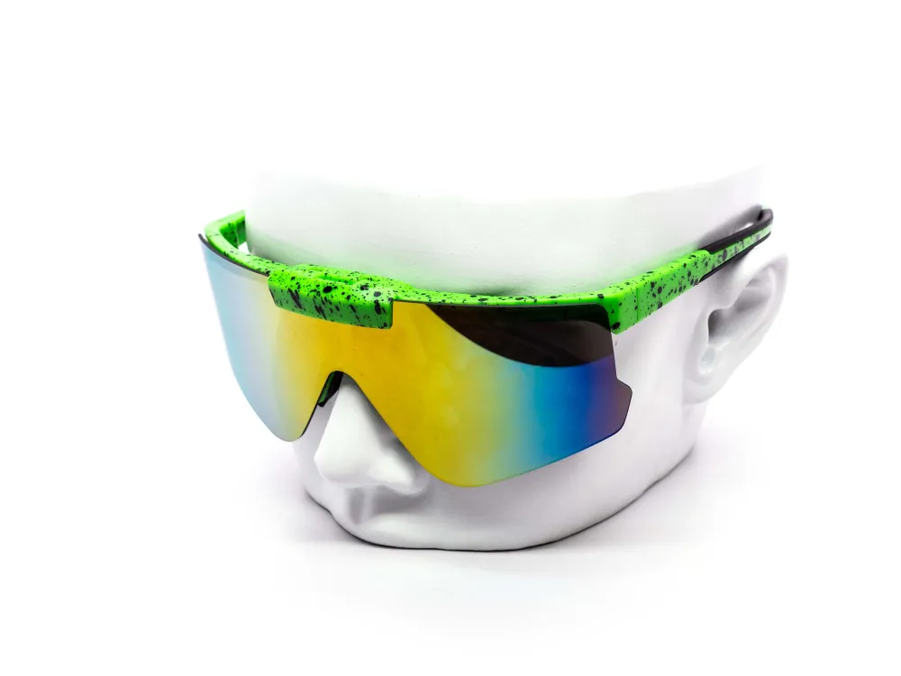 12-Pack Oversized Sport Rimless Shield Burnt Mirror Sunglasses