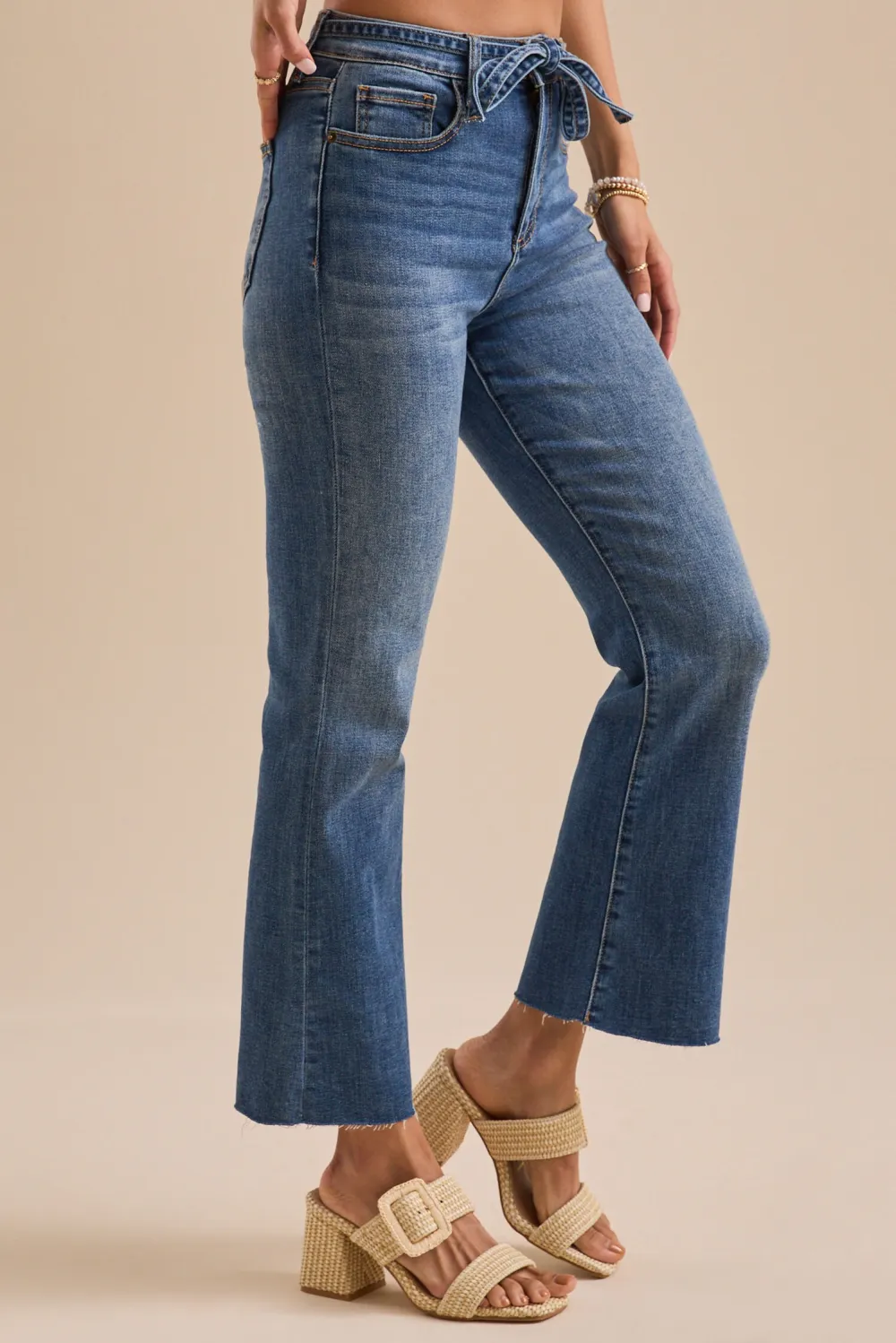 Tie Waist Crop Jeans