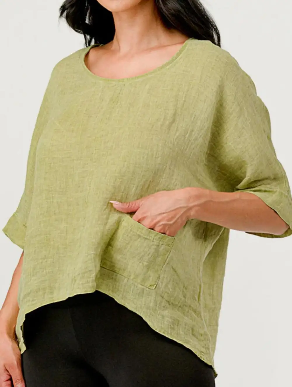 Crew Neck Cotton Linen Tee