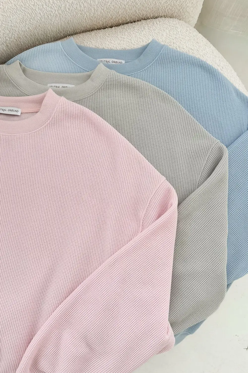 Laid Back Waffle Knit Sweatshirt
