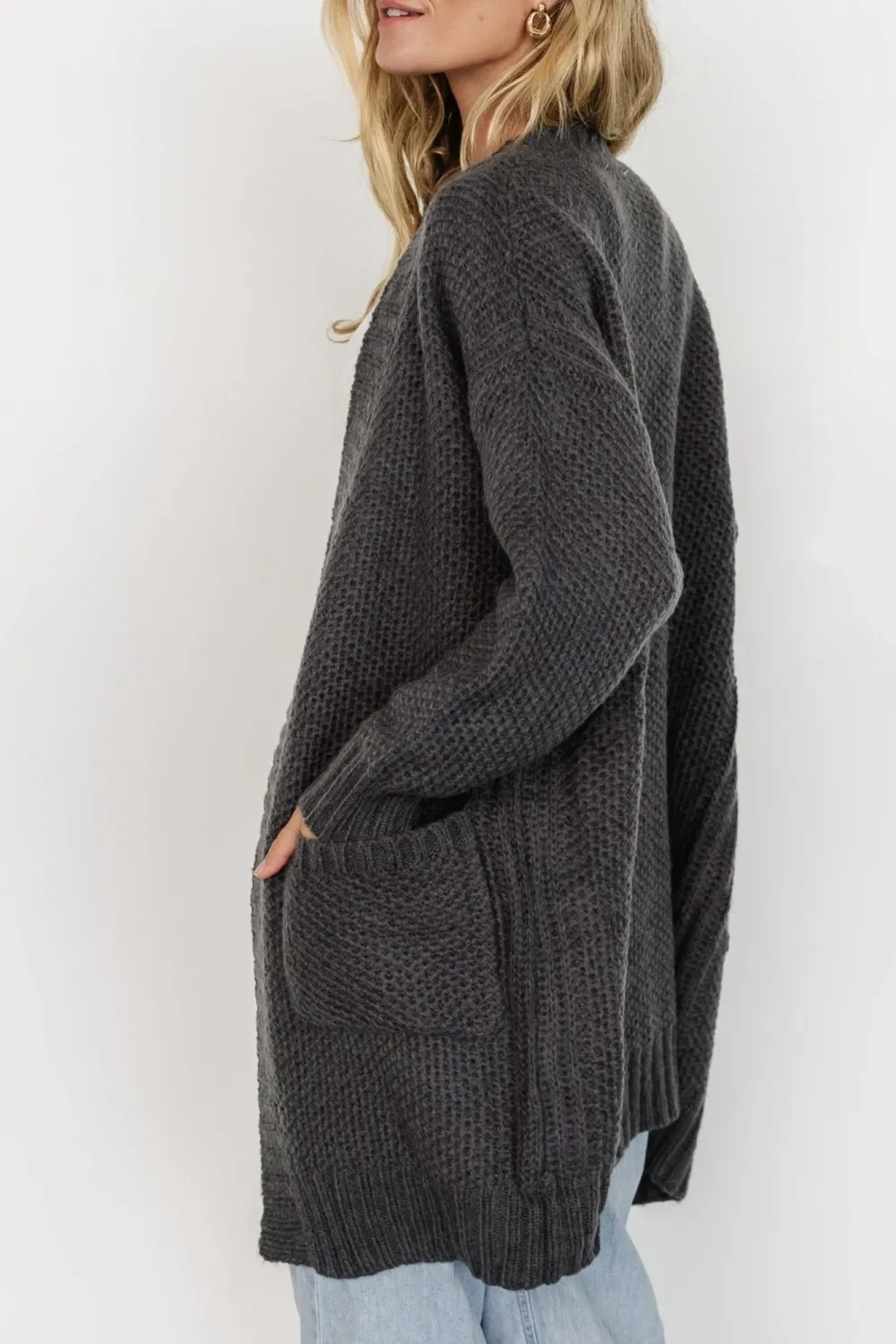 Minimalist Temperament Charcoal Knitted Top