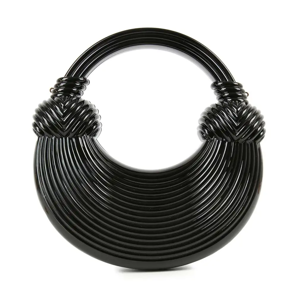 Everyday Detail Chain Accent Acrylic Evening Clutch Bag