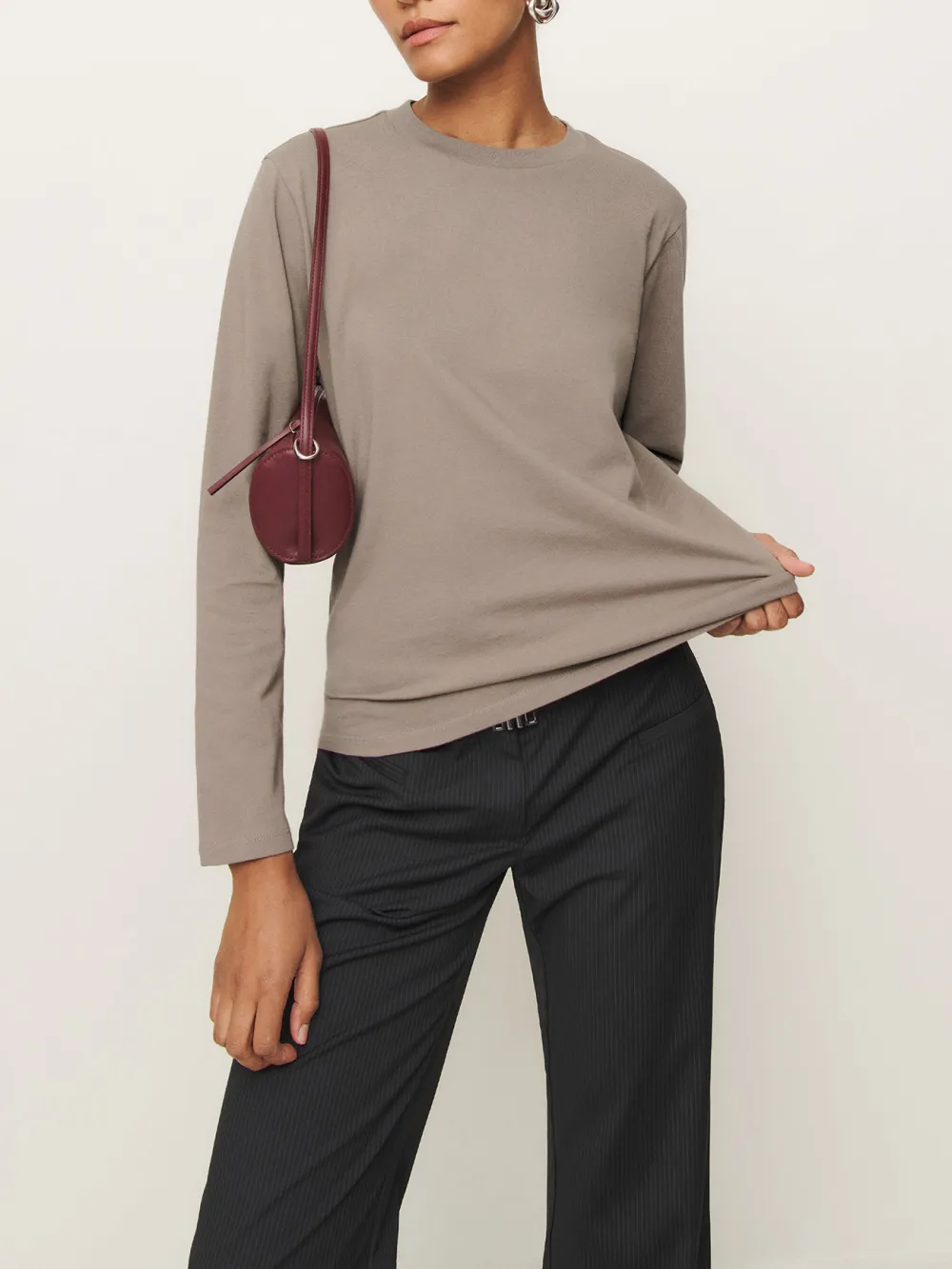 Loose Fit Crew Neck Long Sleeve Tee