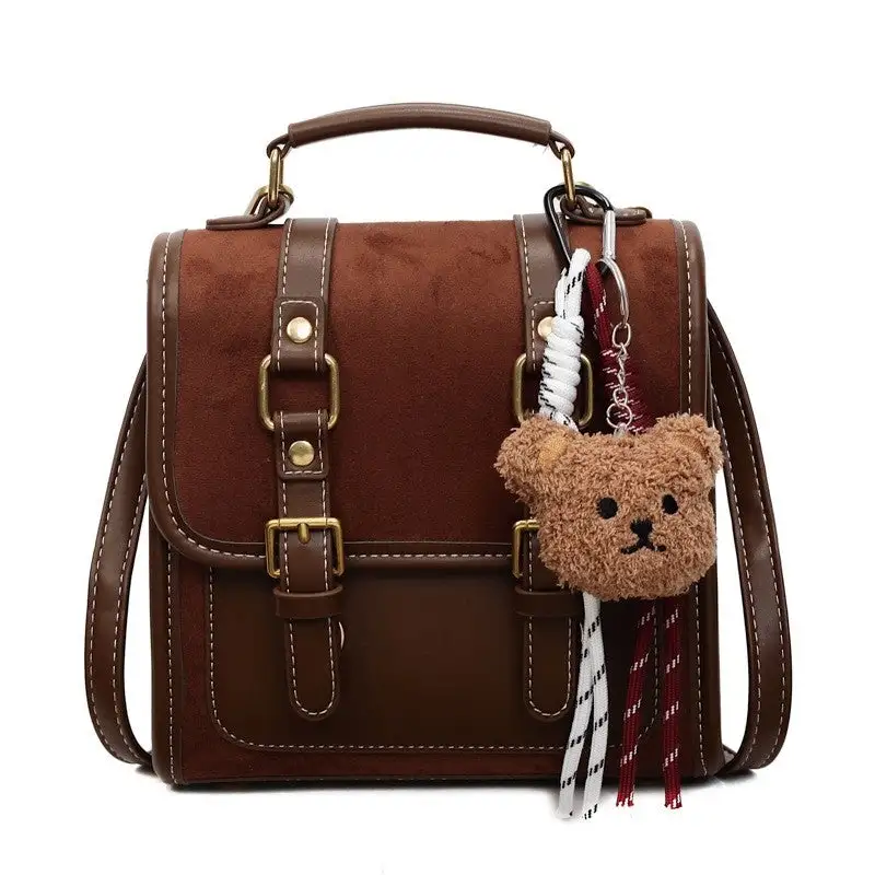 Structured Retro Handbag with Pendant