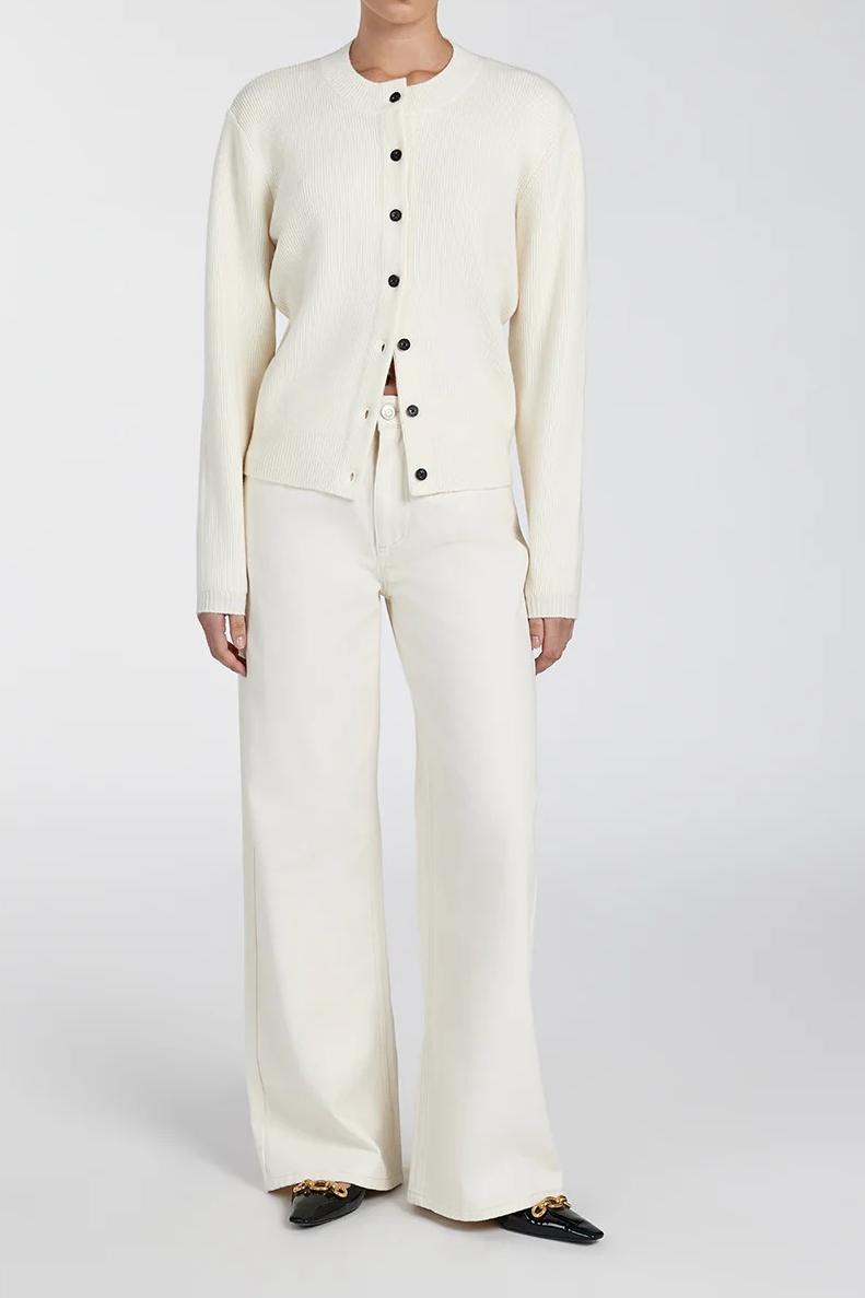 CREAM CASHMERE BLEND CARDIGAN