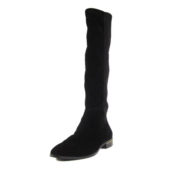 Velvet Stretch Back Knee High Boots