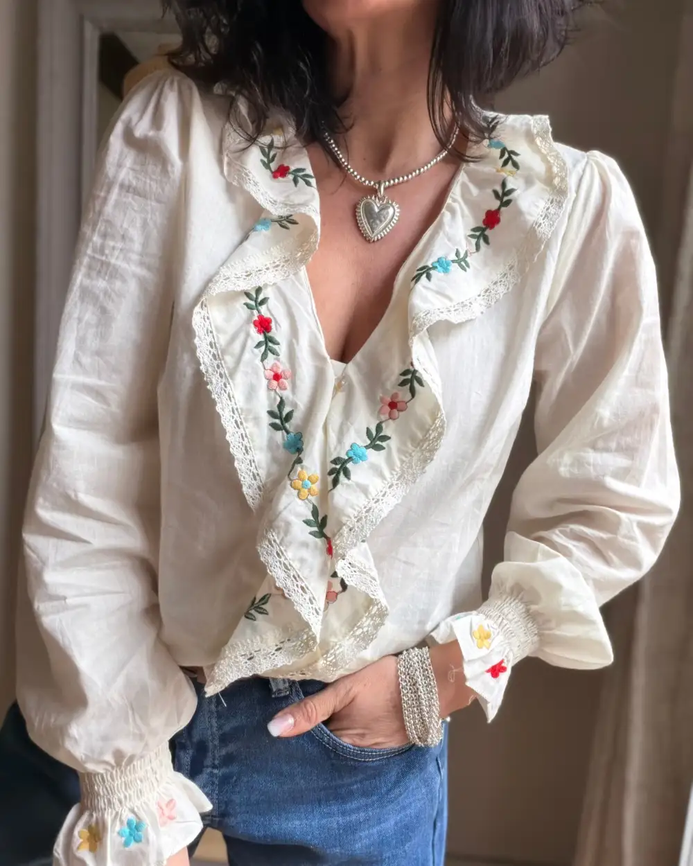 Cotton Ruffled Blouse
