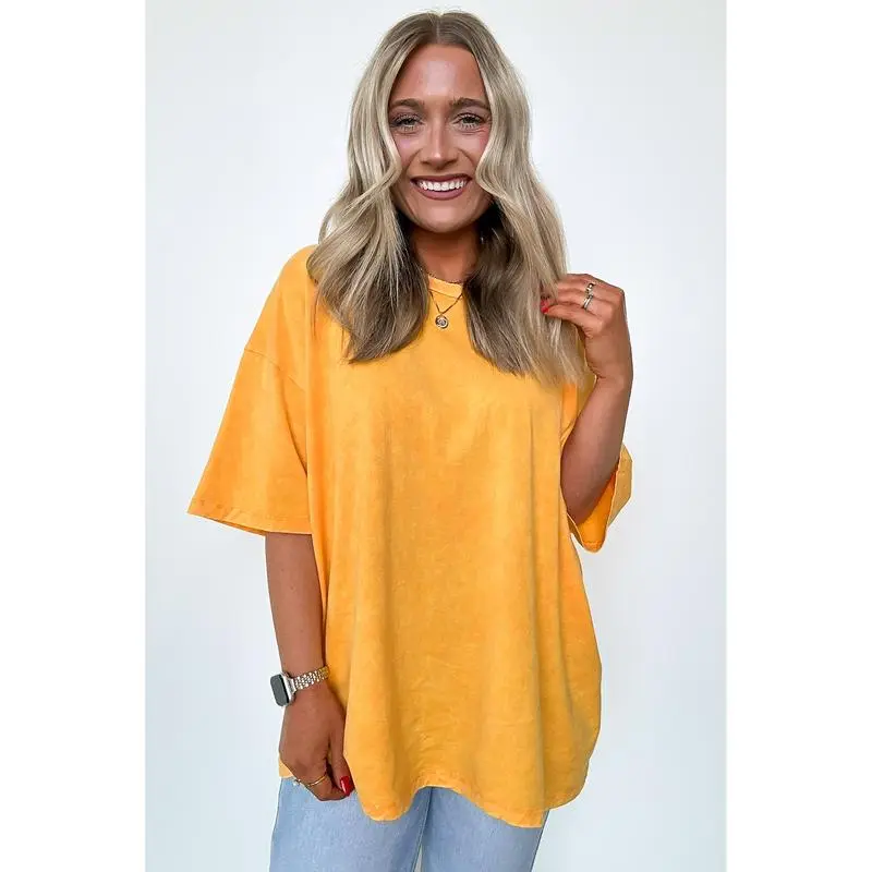 6PACK-Mineral Wash Oversized Top - BACK IN STOCK