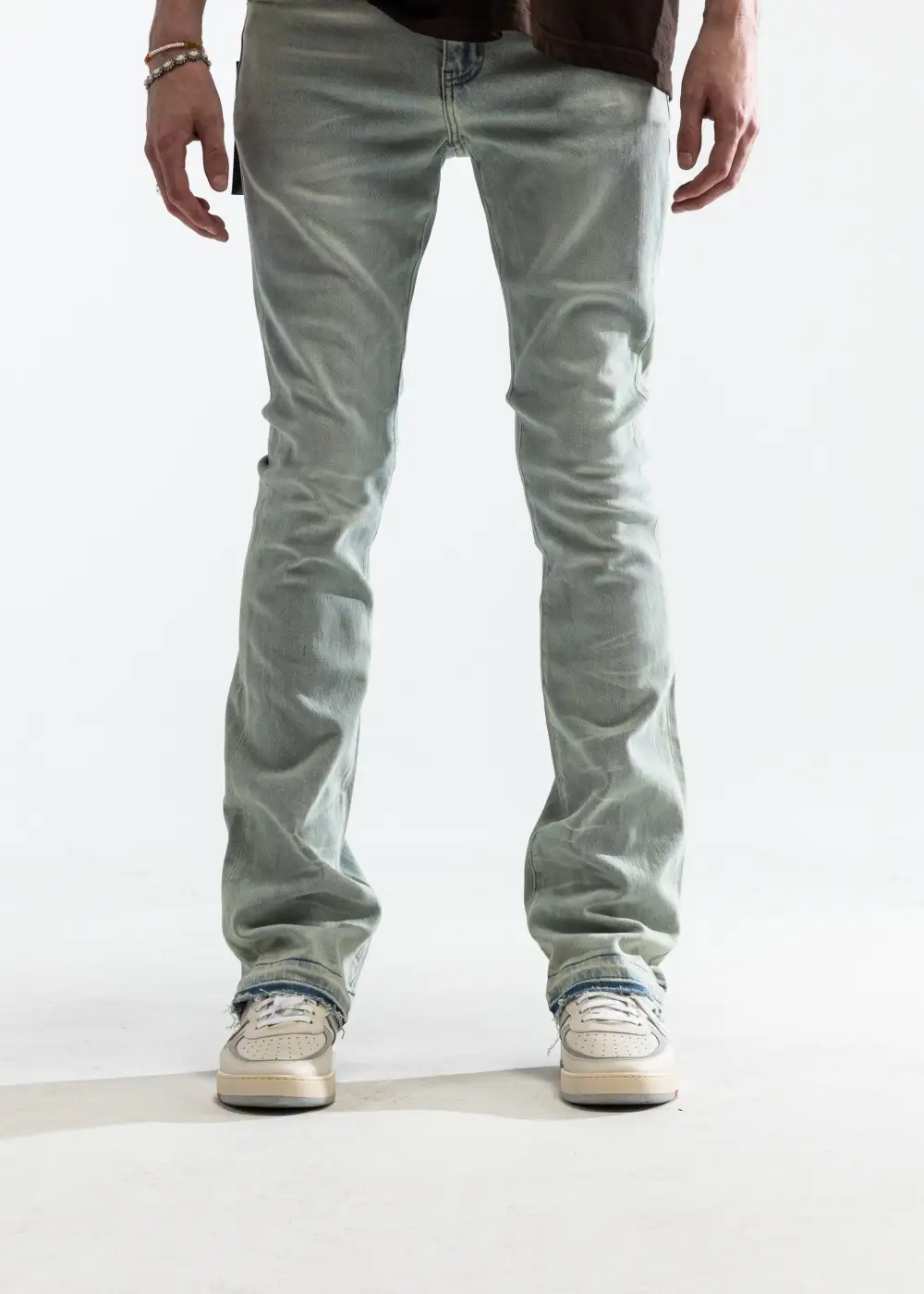 Raw Hem Stacked Skinny Jeans