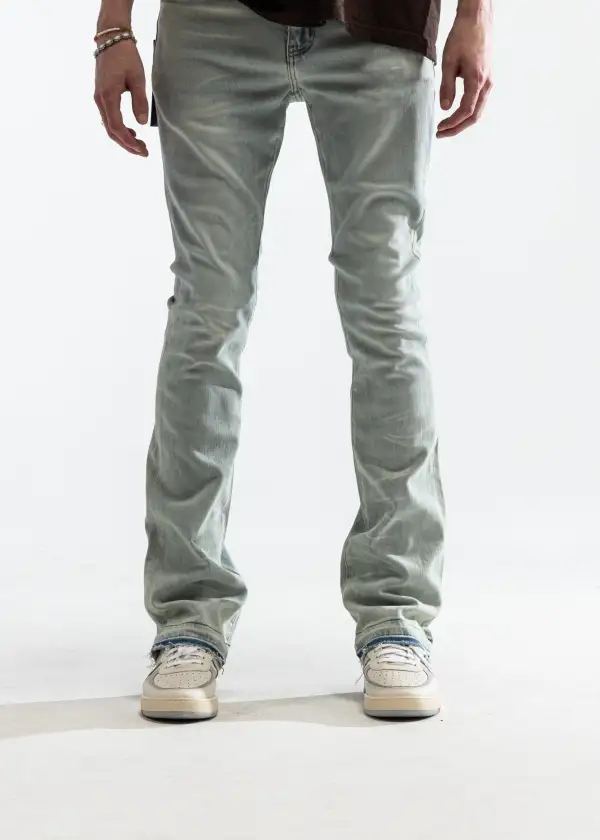 Raw Hem Stacked Skinny Jeans