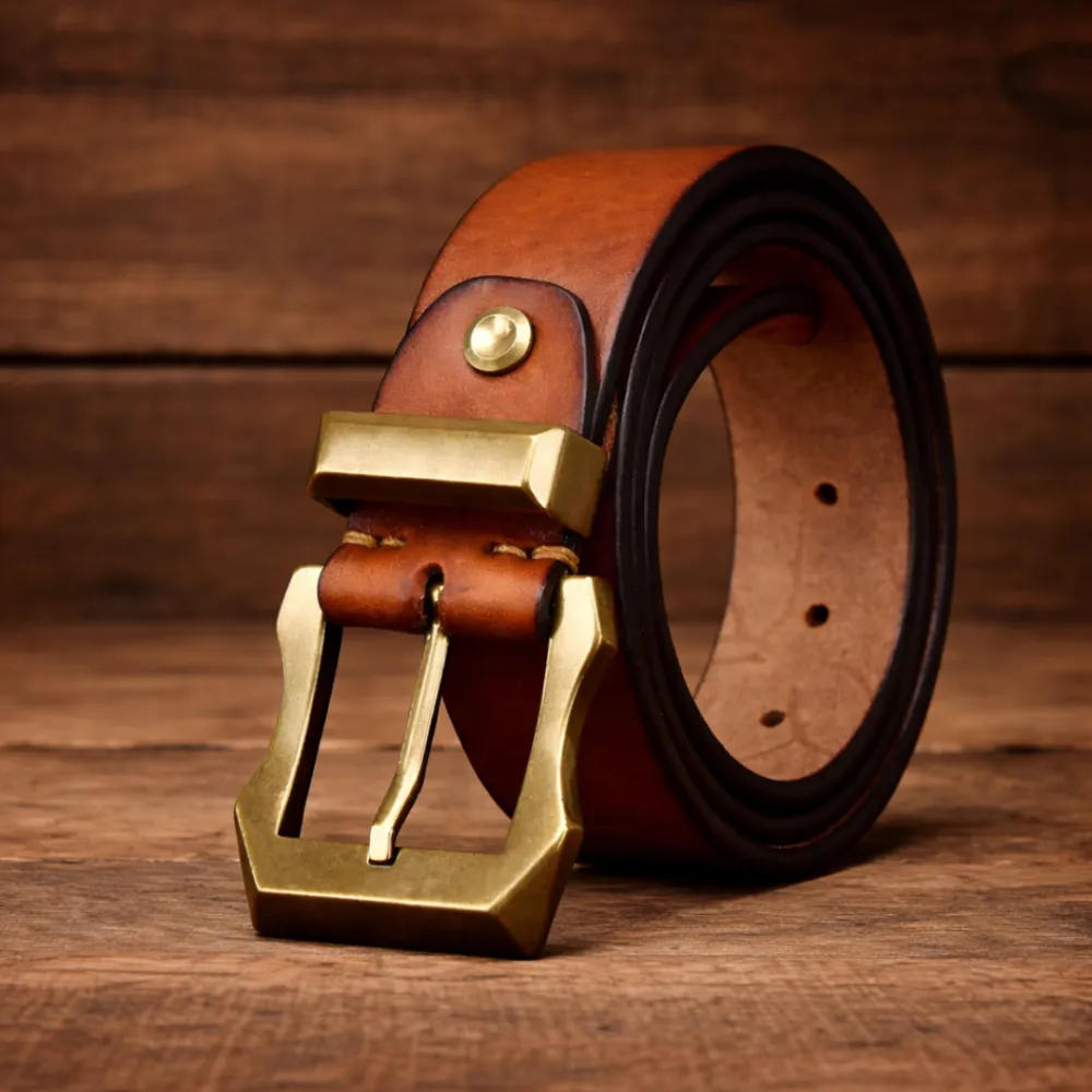 Rugged Statement Leather Belt