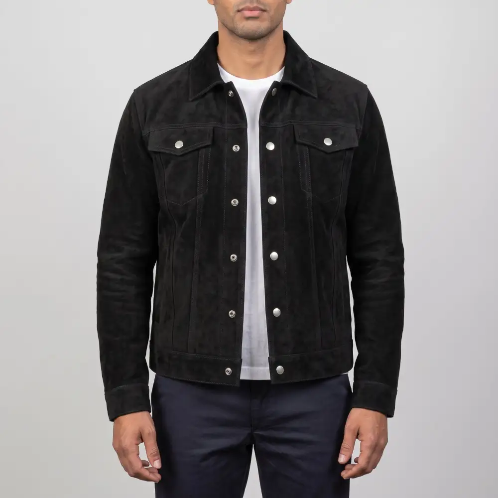 Refined Suede Trucker Western Multi Pocket Jacket