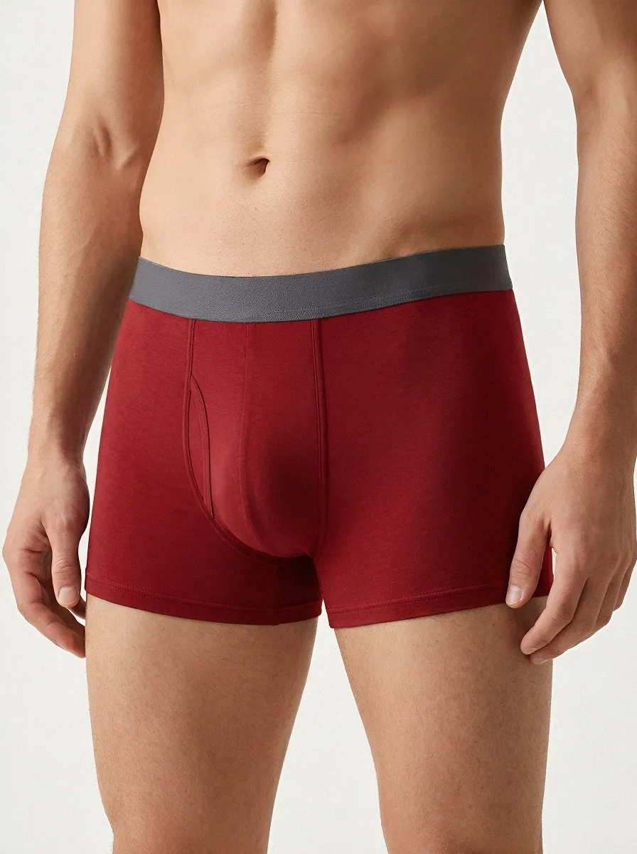Men's Mixed Color Wide Waistband Minimalist Design 3-Pack Boxer Briefs