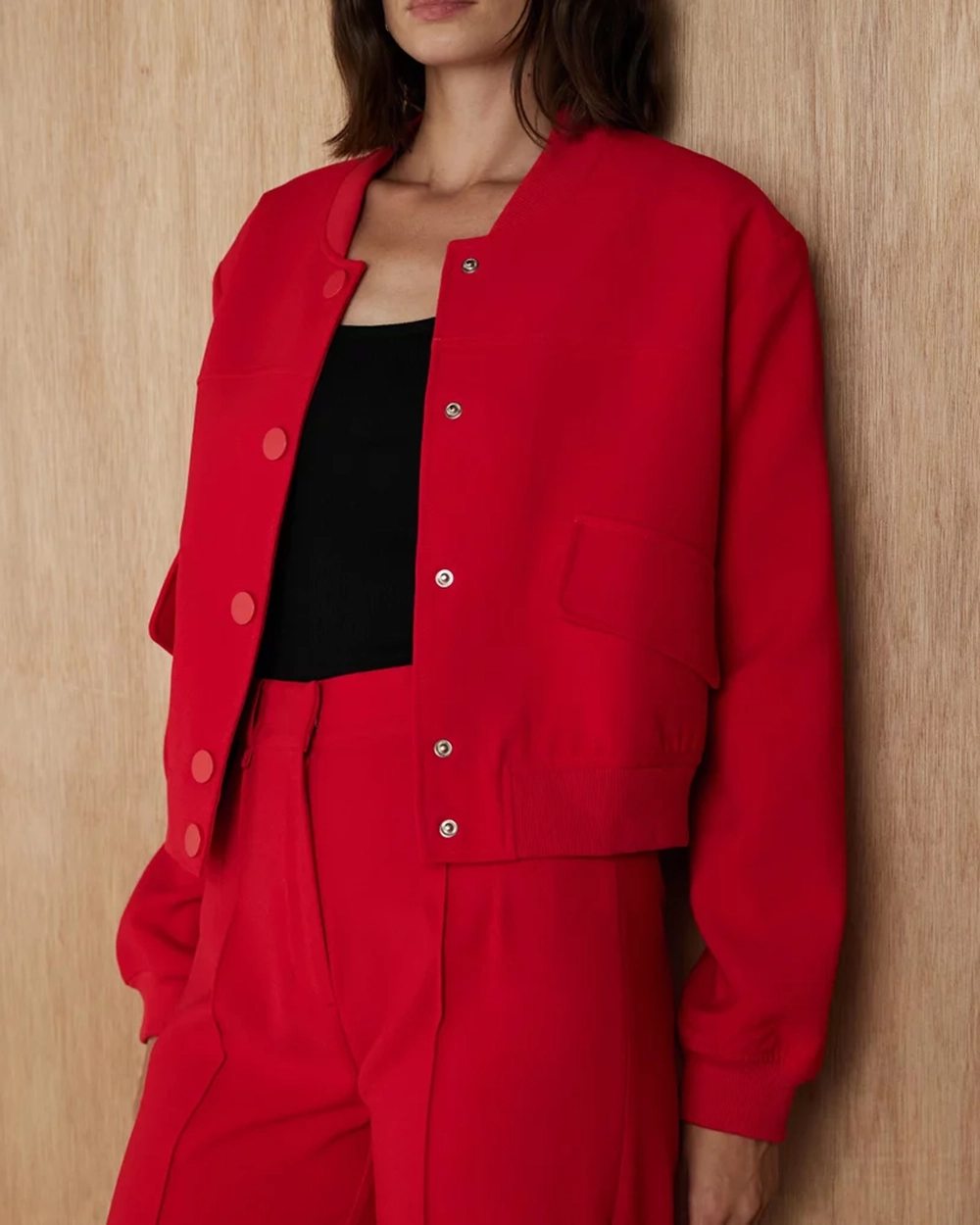 Buttoned Cropped Jacket