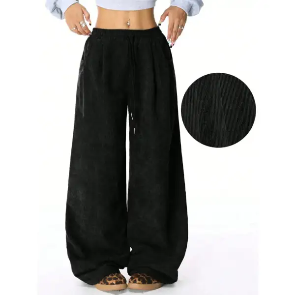 Modern Drawstring Wide Leg Pants
