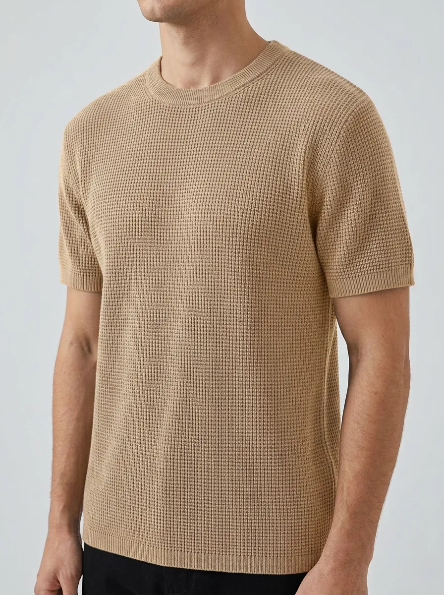 Classic Detail Men's Knit Crew-Neck T-Shirt
