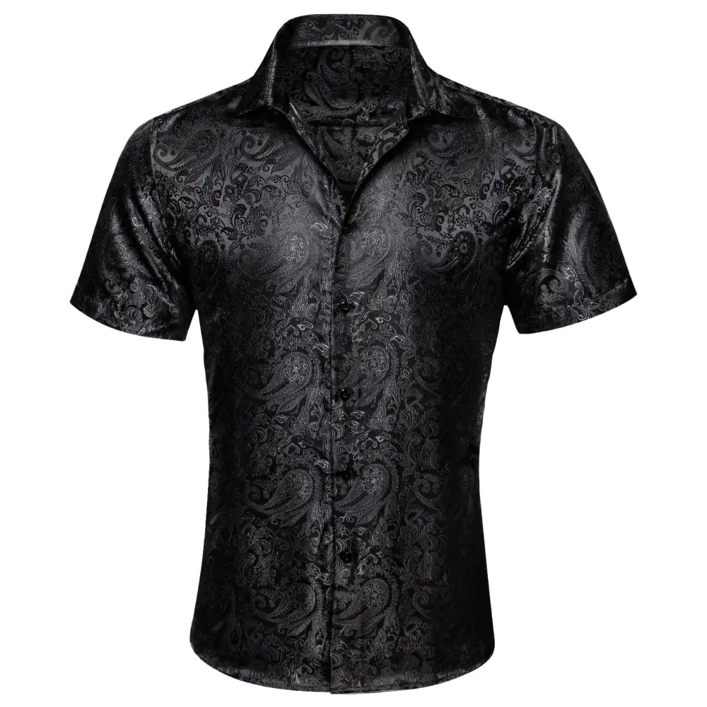 Polished Paisley Button Up Short Sleeve Button Shirt