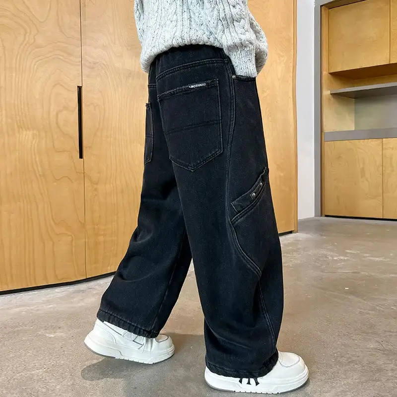Women's Unisex Loose Cargo Jeans with Creative Seams Cargo Pants