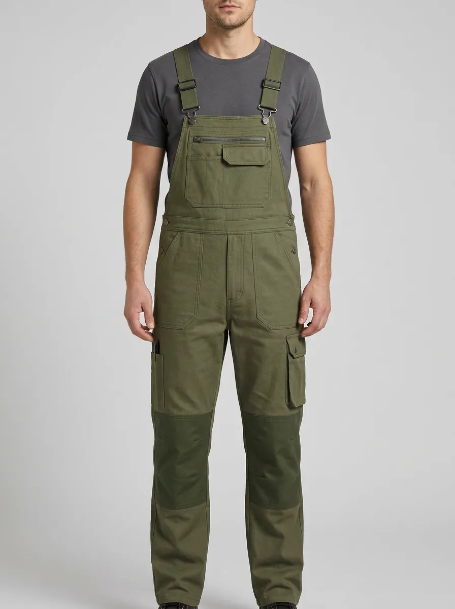 Men's Multi-Pocket Bib Work Overalls