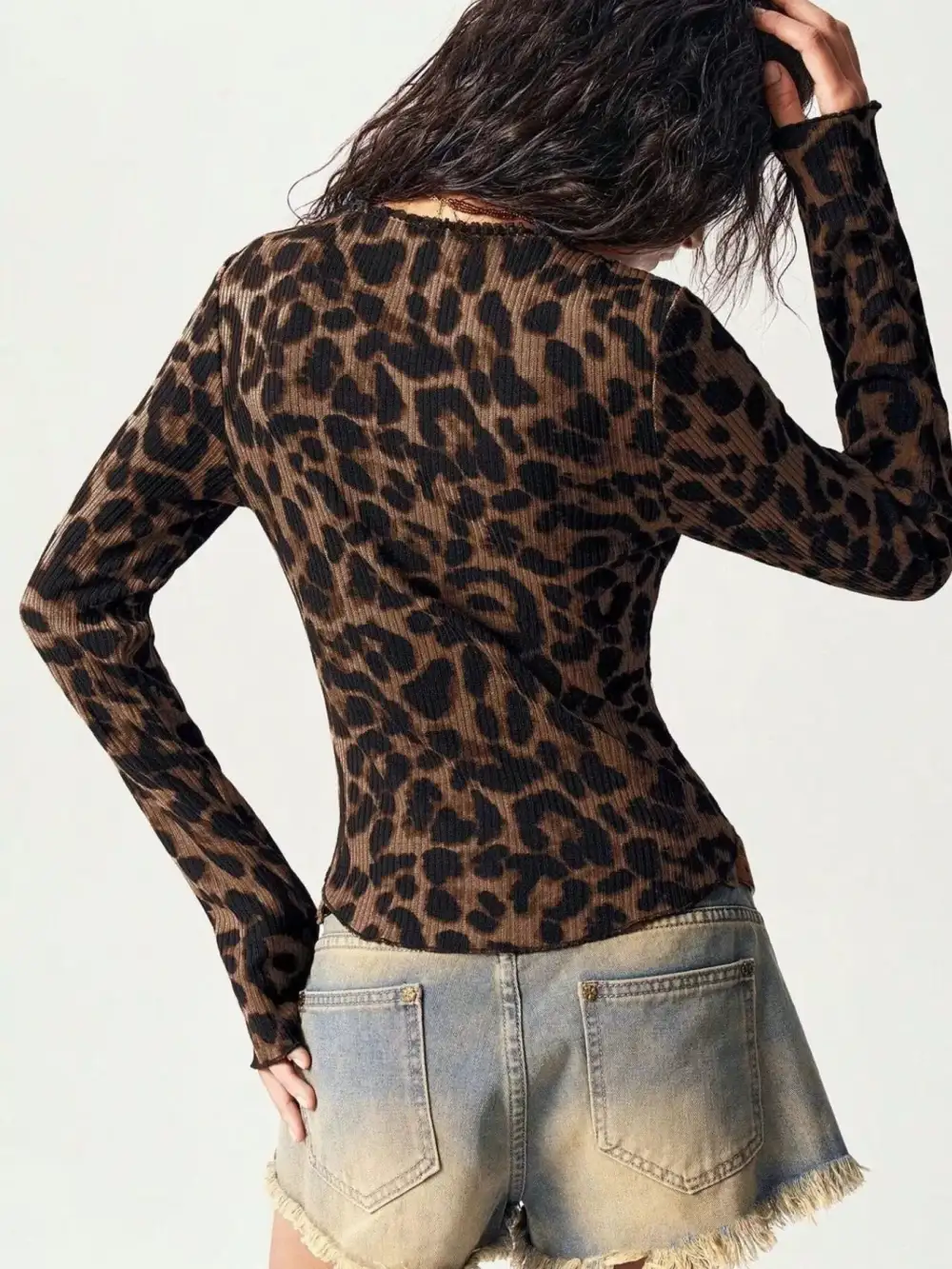 Leopard Print Button Down Top