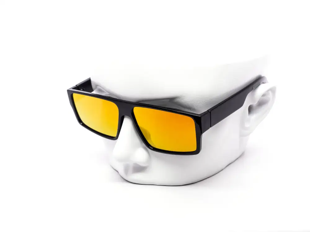 12-Pack All-Black Classy Wraparound Square Burnt Mirror Sunglasses