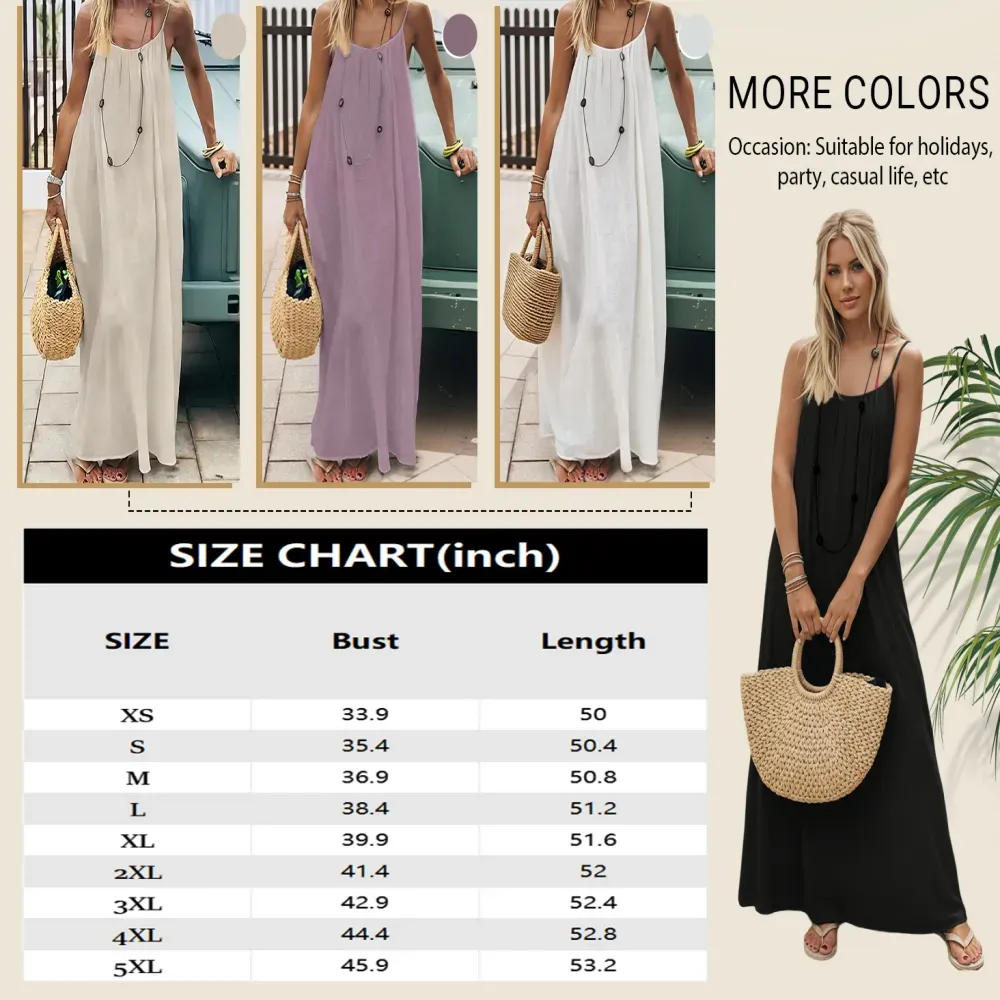 🔥Women's Cotton Linen Backless Loose Dress🔥10-Pack - All Colors Included, Only $24