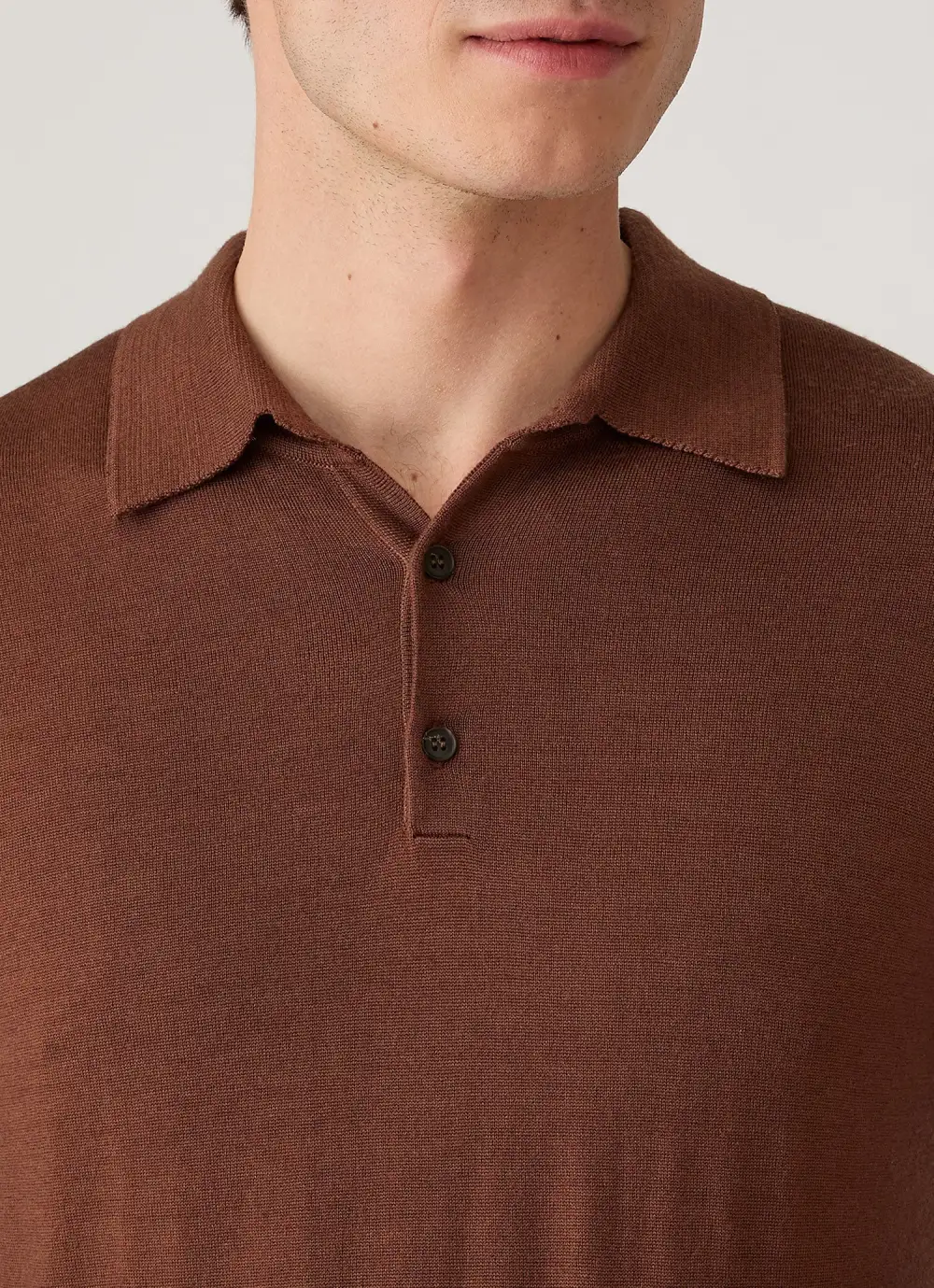 Polished Everyday Slim Fit Merino Knit Long Sleeve Polo Shirt