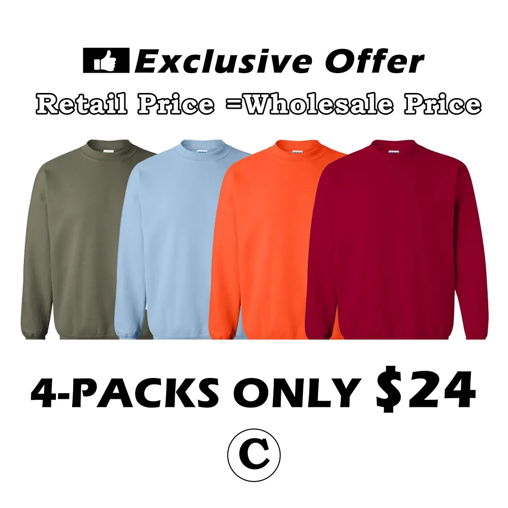 Gildan 18000 Adult Crewneck Sweatshirt, 8oz./yd., 100% cotton