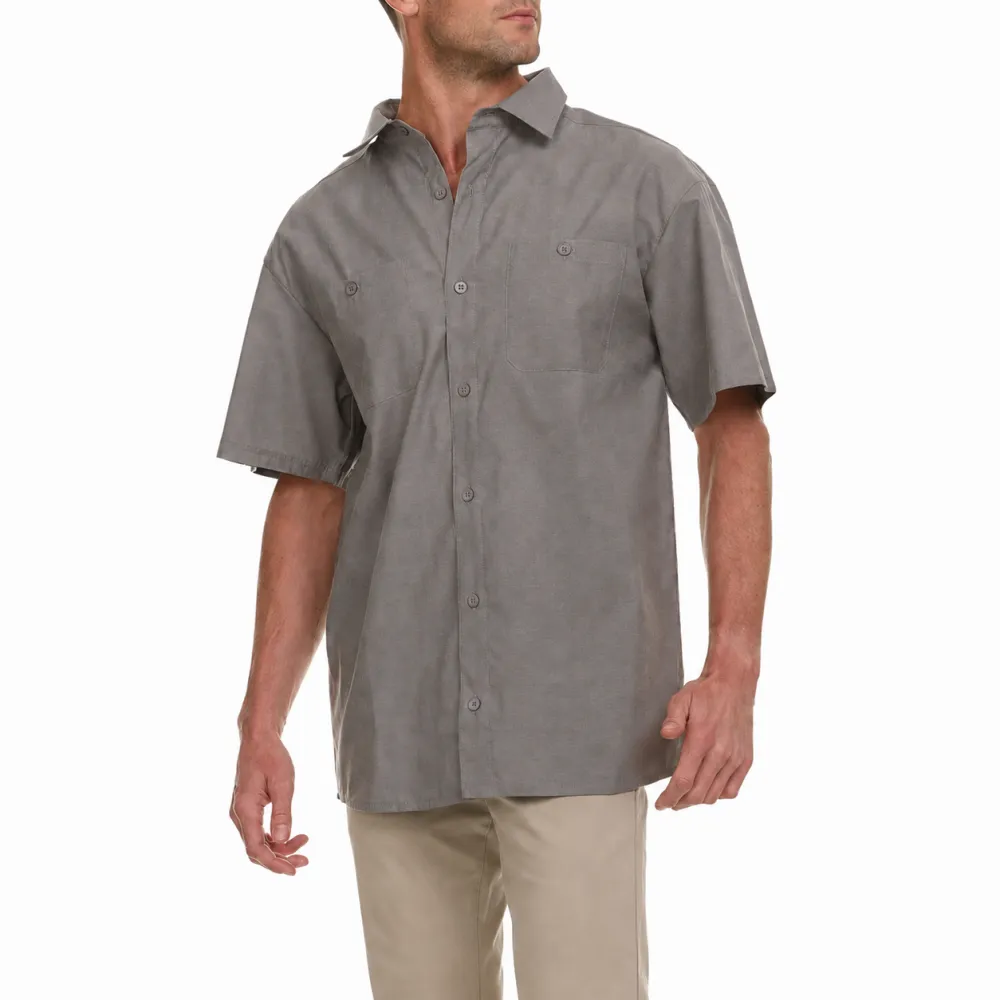 Men's Utility Button-Up Short Sleeve Pocket Shirt
