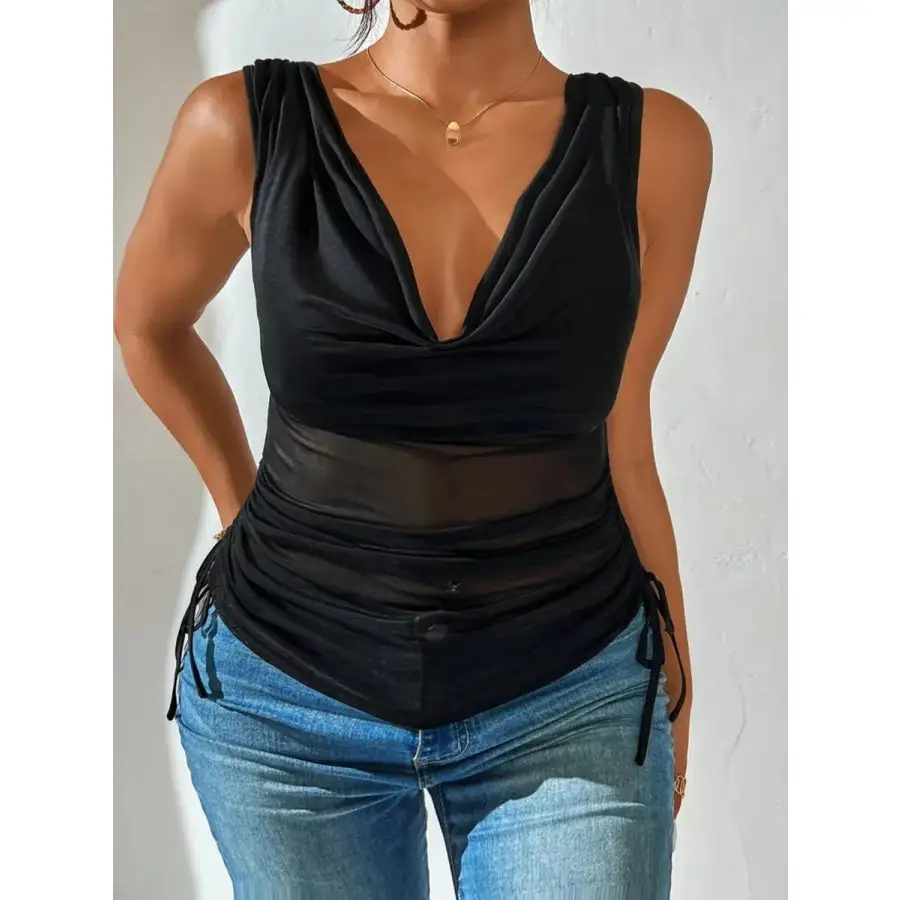 Side Drawstring Ruched Tank