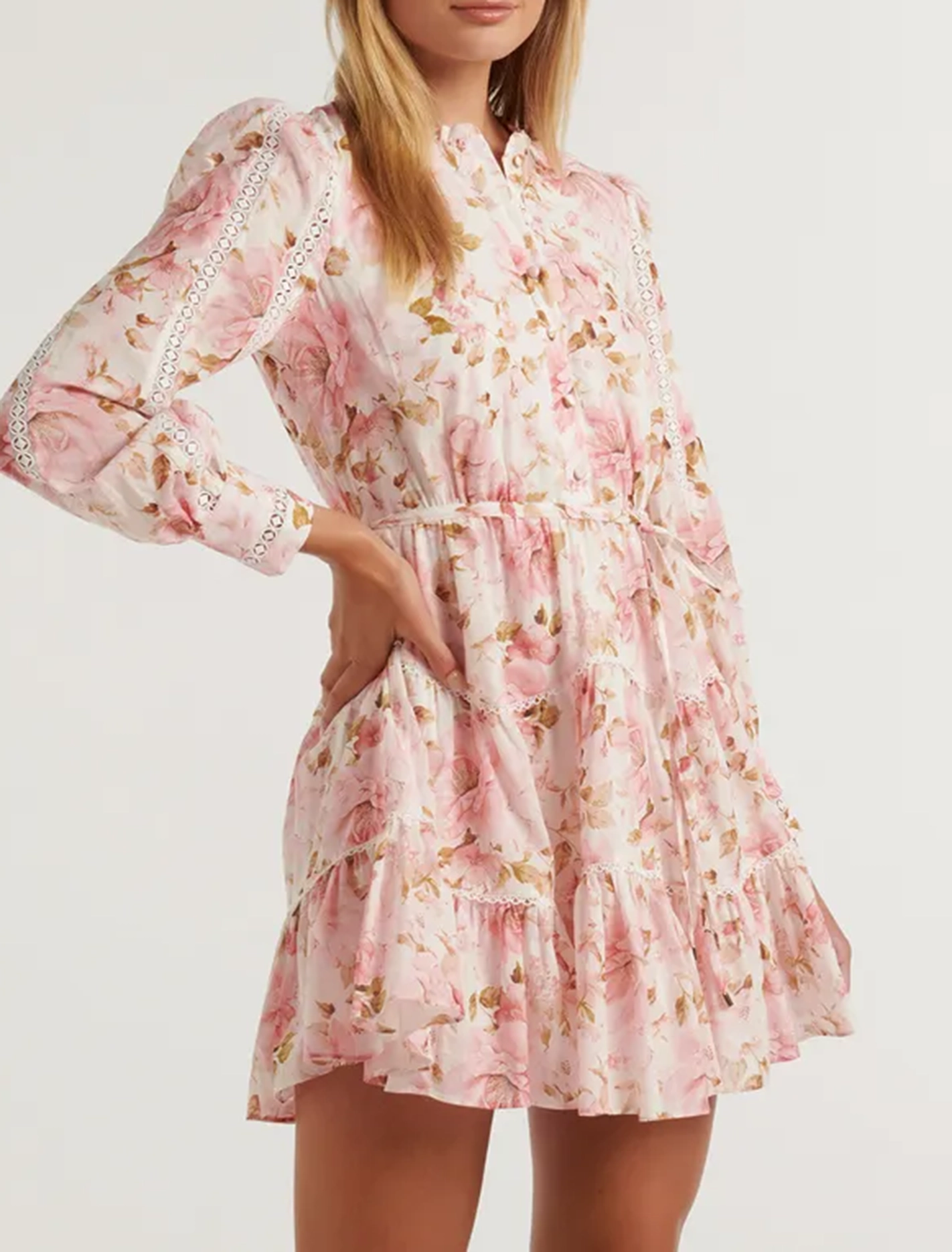 Trim-Detail Skater Dress